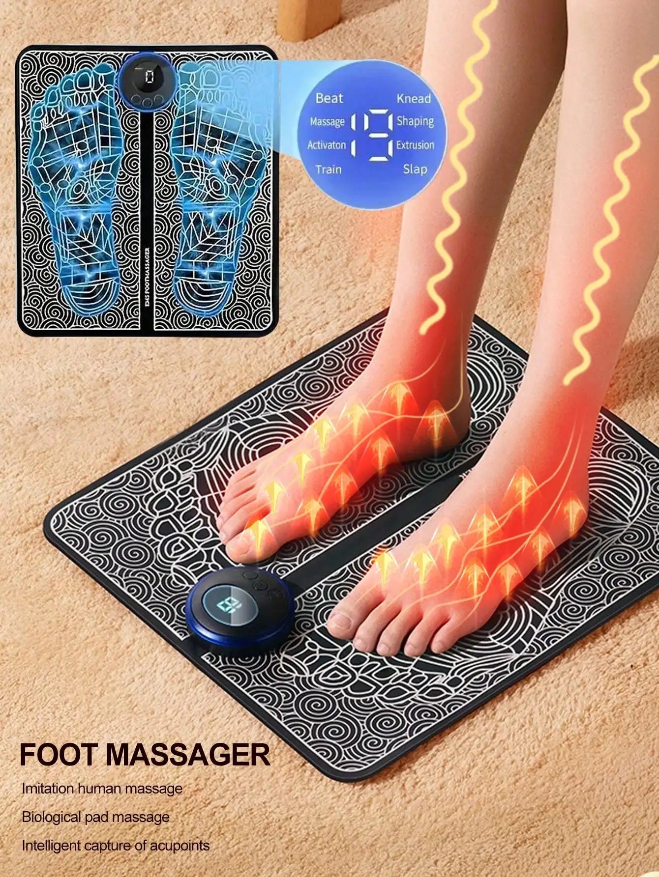 Ems Foot Massager - 2026 Ems Massager Kit, Voetmassagemat, Lichaamsmassagepatch