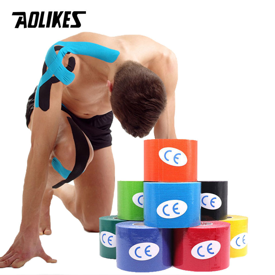 Kinesiology Tape Sports - AOLIKES 2-maat Kinesiologietape Ademend Waterdicht Atletisch