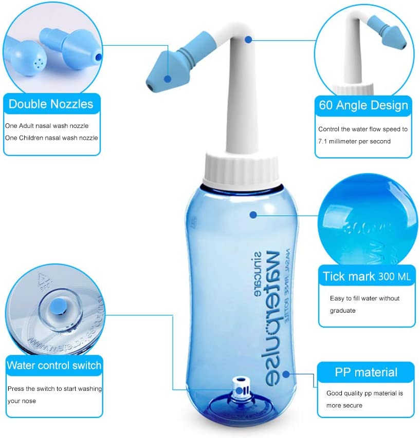 Neti Pot Nasal Rinse - 300/500 ml Neusdouche Spoelflessen Waterpulse Neuswasreiniger