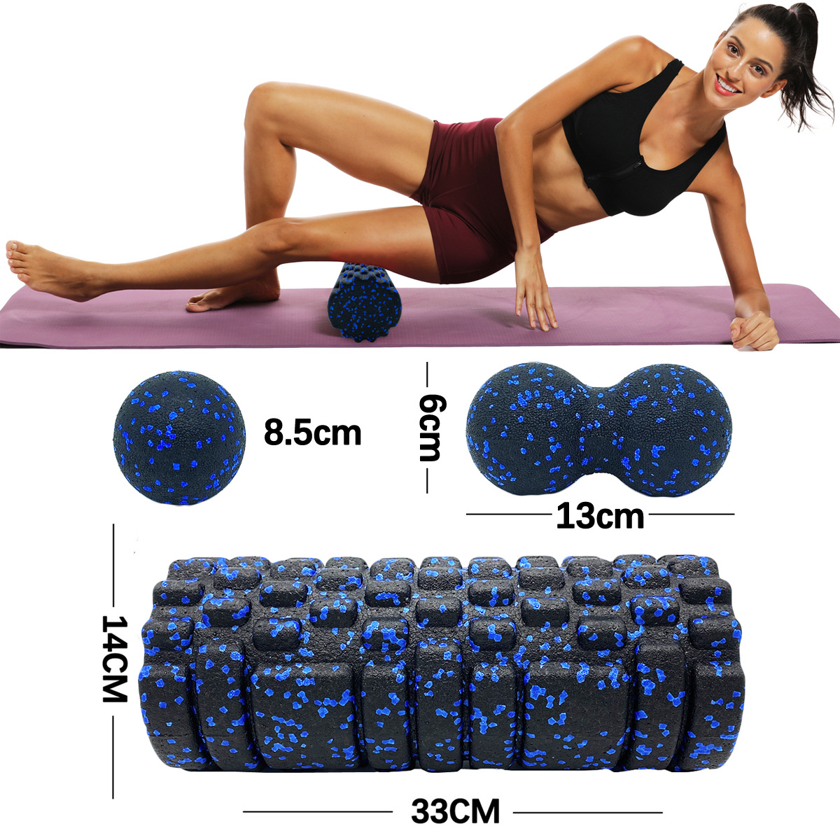 Foam Roller Trigger Point - 3 stks yoga roller massage pinda