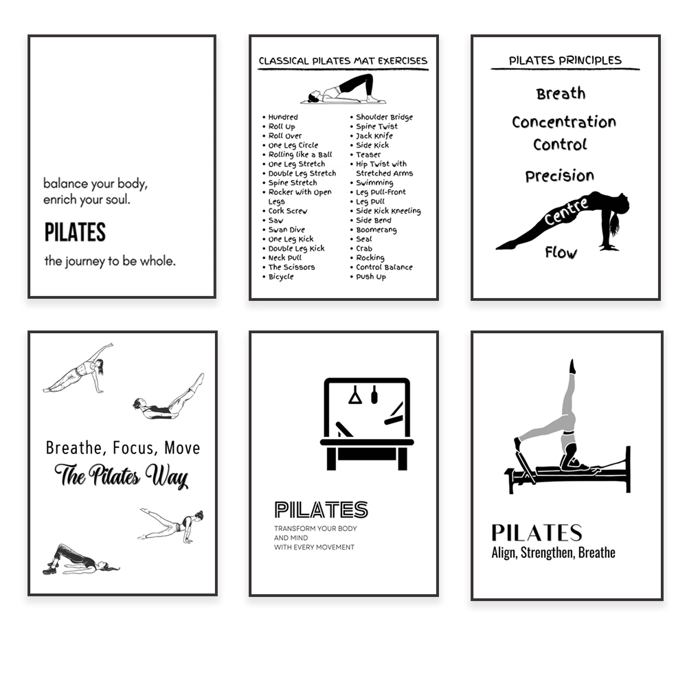 Pilates Poses, Pilates-Princip - Health Wellness Poster recensie en prijs