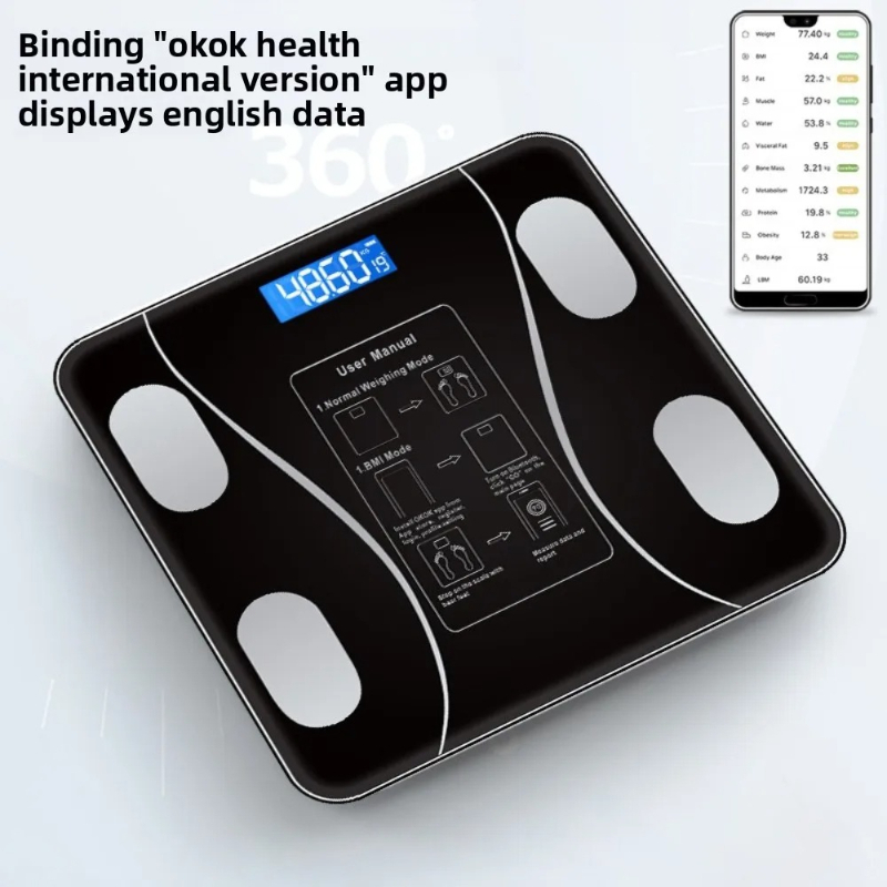 26x26cm Oplaadbare Smart Body  - Digital Body Weight Scale recensie en prijs