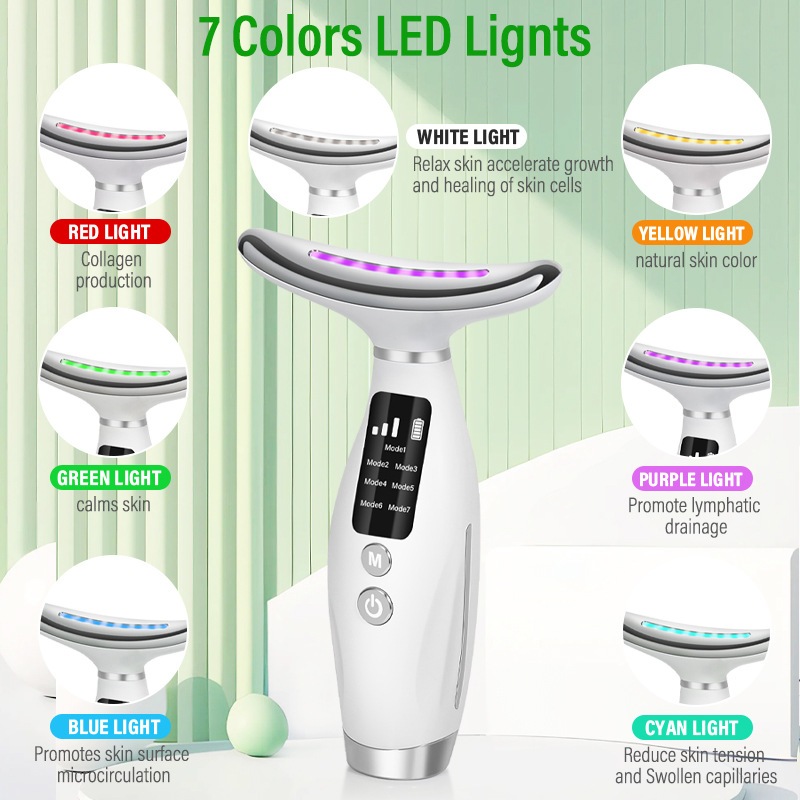 7-kleuren gezichts-nekmassager - Red Light Therapy Device recensie en prijs